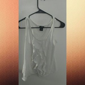 Ruffle-front tank top